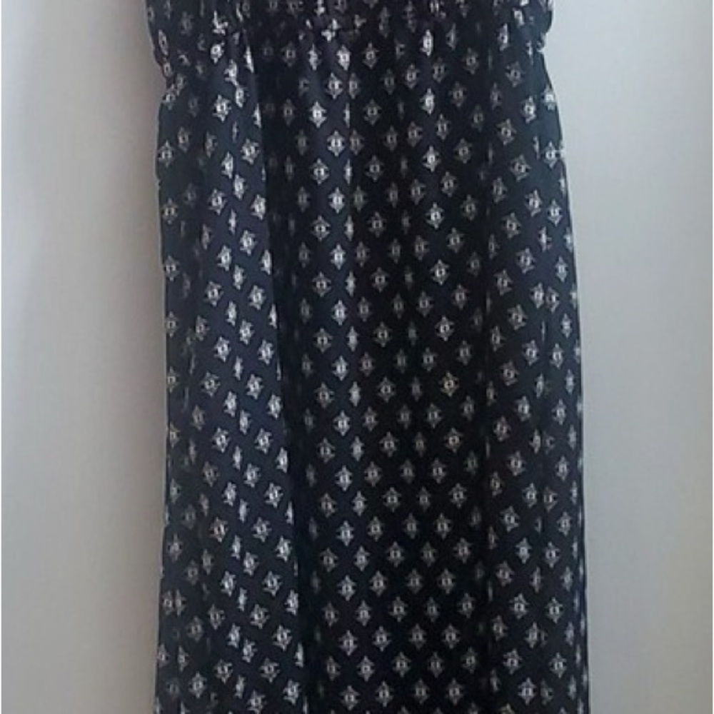 Pink Rose Black Dress with Pink and Cream Floral Print